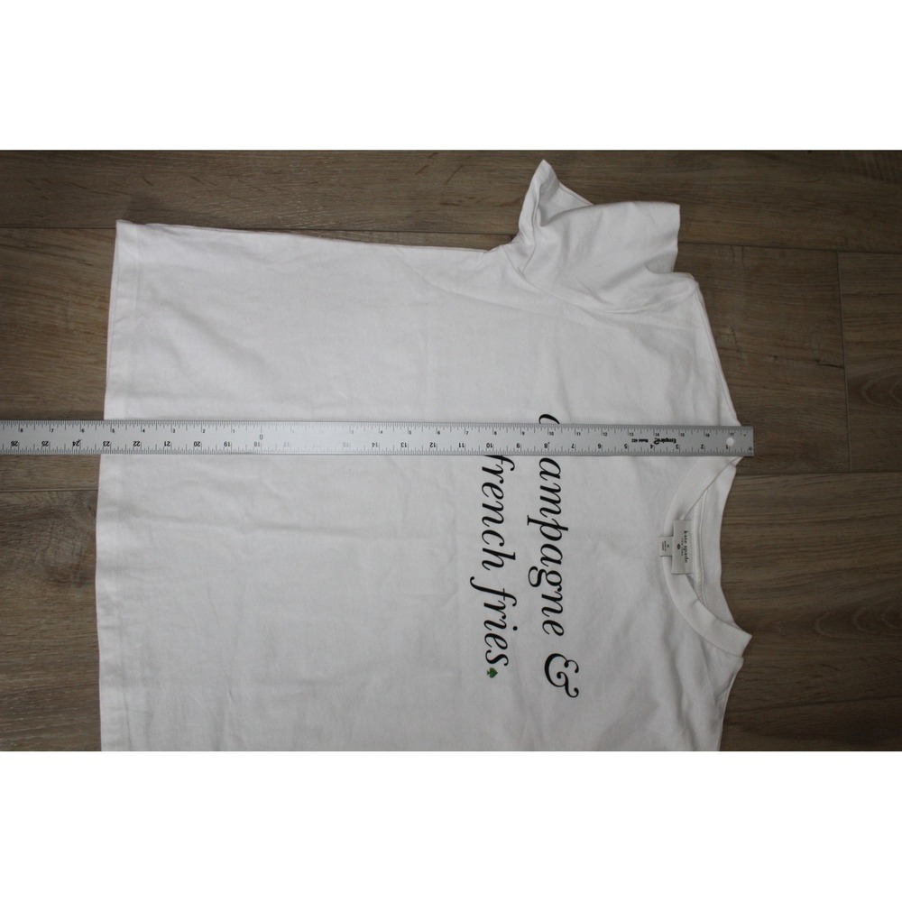 Kate Spade New York X Target White Champagne & French Fries Graphic T-Shirt M View 6